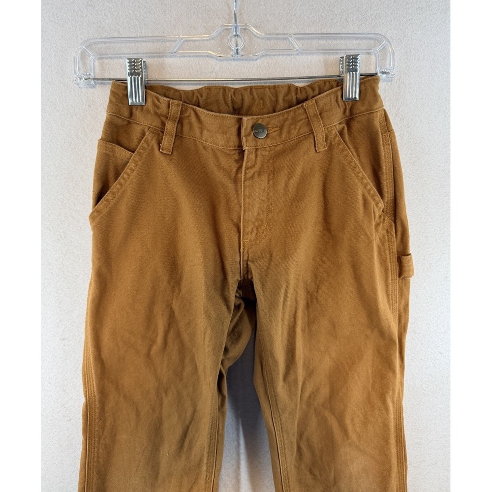 Carhartt Boys Carpenter Pants Brown‎ Cotton Canvas BN8311-B Size 7, Adj Waist